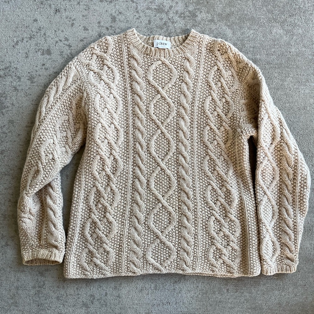 Vintage J.Crew hand knit 100% wool chunky knit sweater